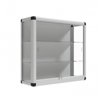 Wand-Vitrine,  96 cm hoch, 100x30 cm (B/T), Rückwand & Bodenplatte Spanplatte 